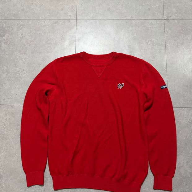 마스터버니 레드컬러 빈티지 울 니트 95size 