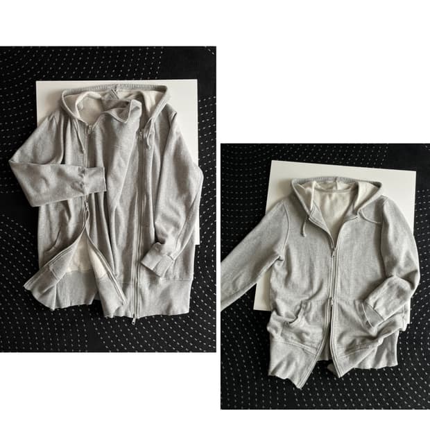 2-way hooded zip-up