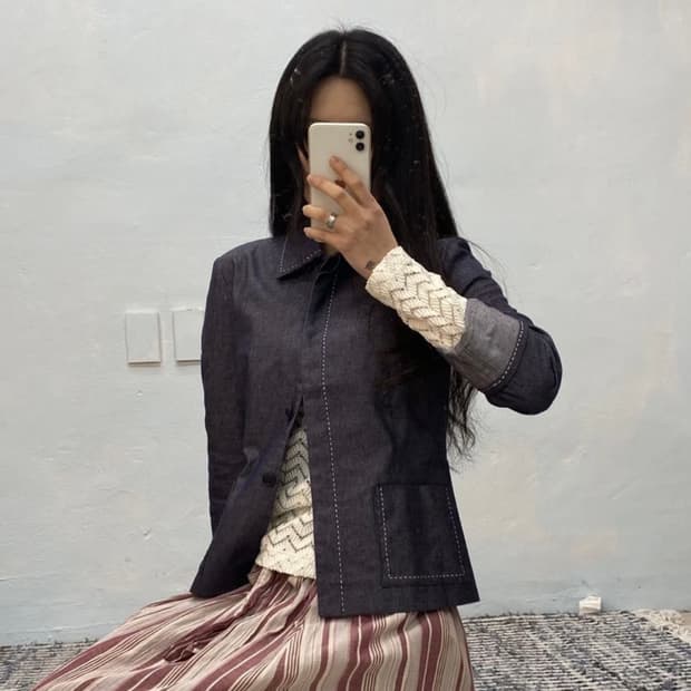 [9255]Lanvin light denim blazer