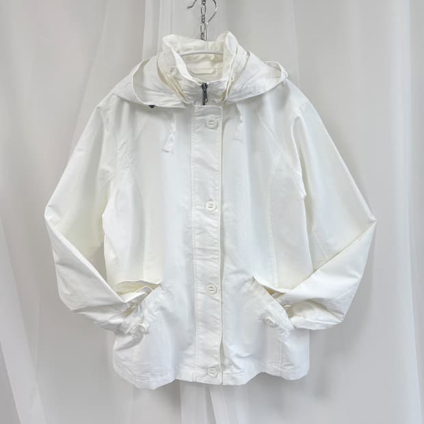 LAND'S END off-white hoodie windbreaker 