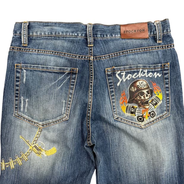STOCKTON 제팬 스컬 디테일 데님 (34)