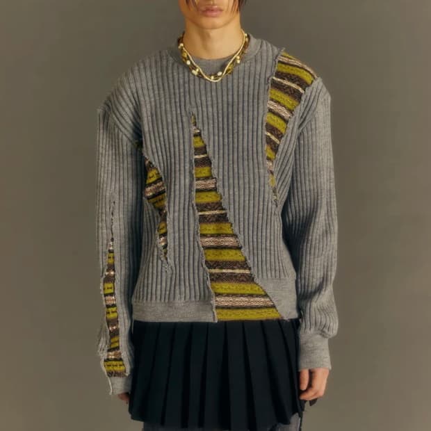 앤더슨벨 노르딕 크루넥 스웨터 L