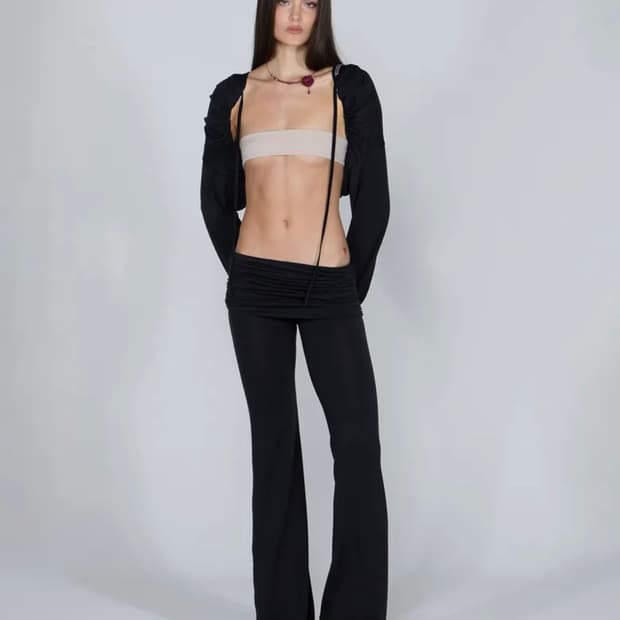 Jersey Lowrise Track Pants(Black)