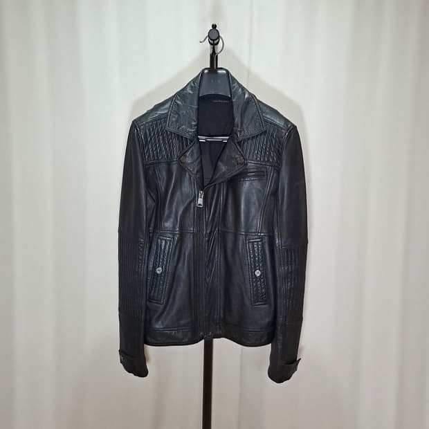(택포) CK진 블랙 양가죽 자켓 XL B12