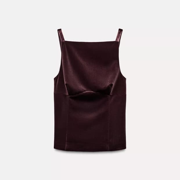 자라 백 리본 탑 블라우스 민소매 S