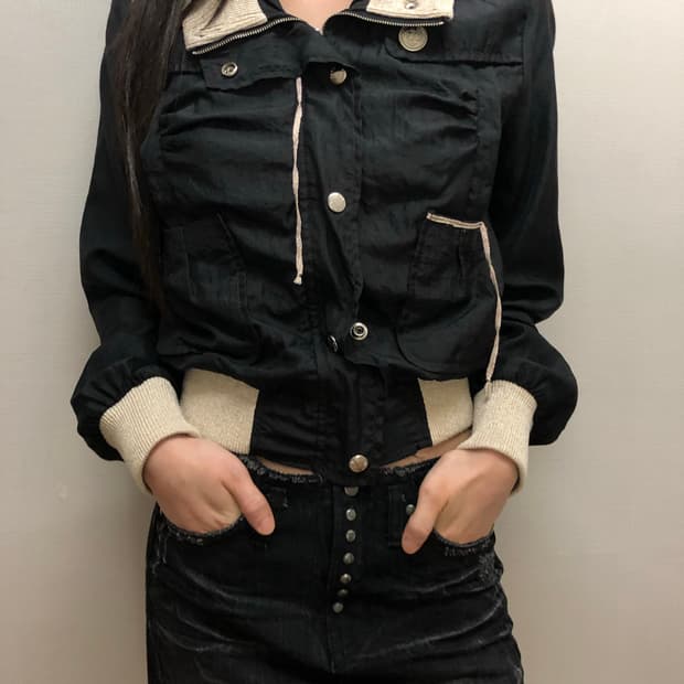 빈티지 블랙 펑크 자켓