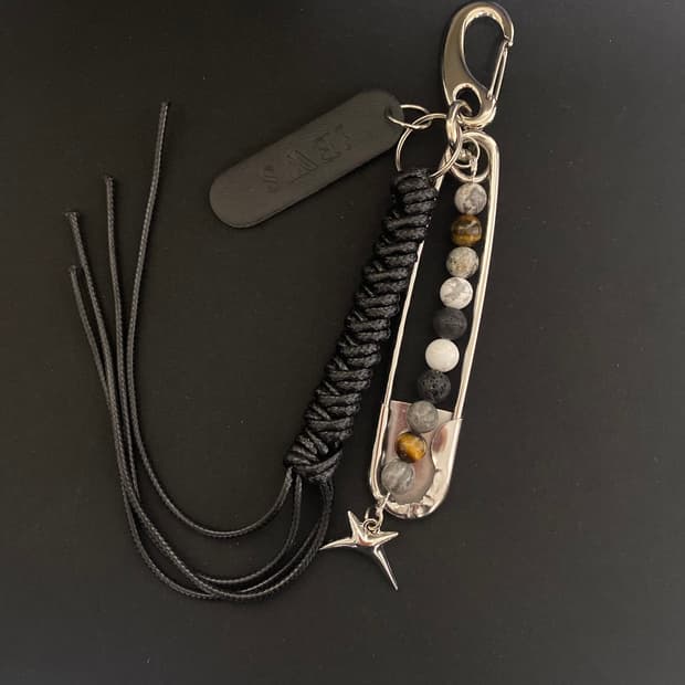 Metal Pin & Stone Beads Key