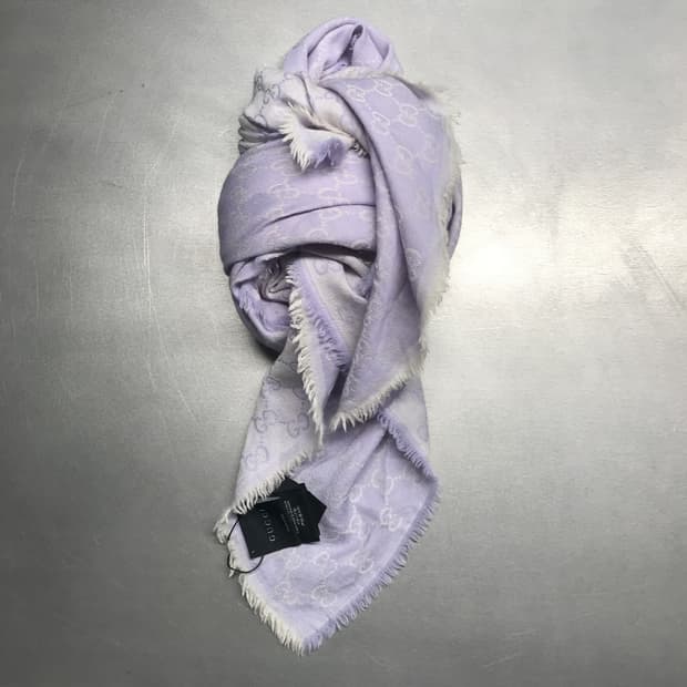 구찌 실크 혼방 스카프 퍼플