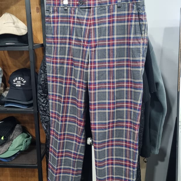(브룩스브라더스) 체크 치노팬츠 33size (허리단면43, 기장99)