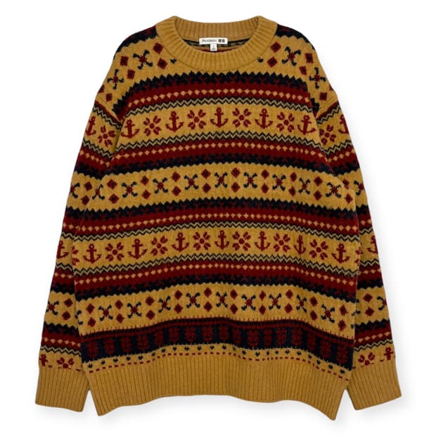 유니클로 jw앤더슨 노르딕 패턴 니트 티셔츠