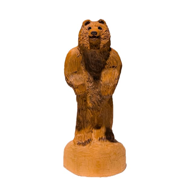 Hand-carved Wooden Standing Bear