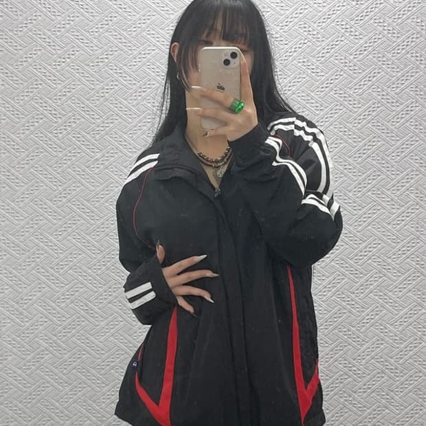 챔피온 레트로 빈티지 배색 고프코어 바람막이 자켓 XL C08451