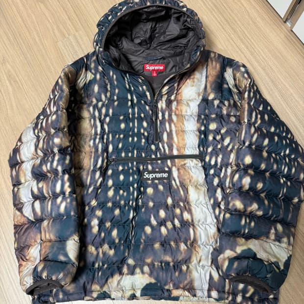 슈프림 마이크로다운 하프 집 후드 디어 XL 아노락패딩