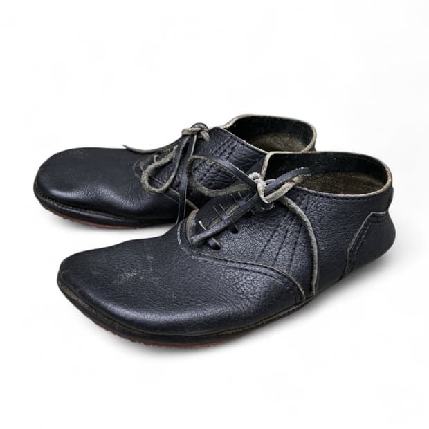 꼼데가르송 트리콧 가죽 플레인토 더비슈즈