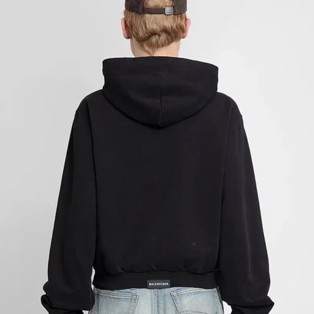 발렌시아가 탭로고 후드집업 L