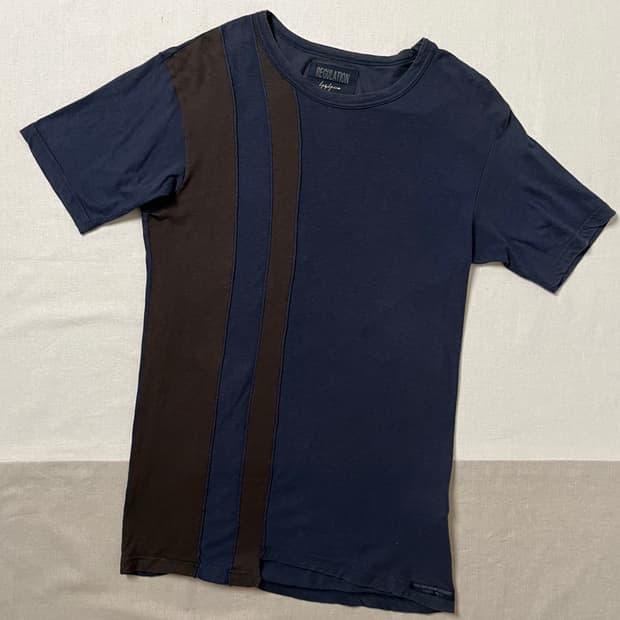 요지야마모토 regulation 배색 티셔츠 yohji yamamoto