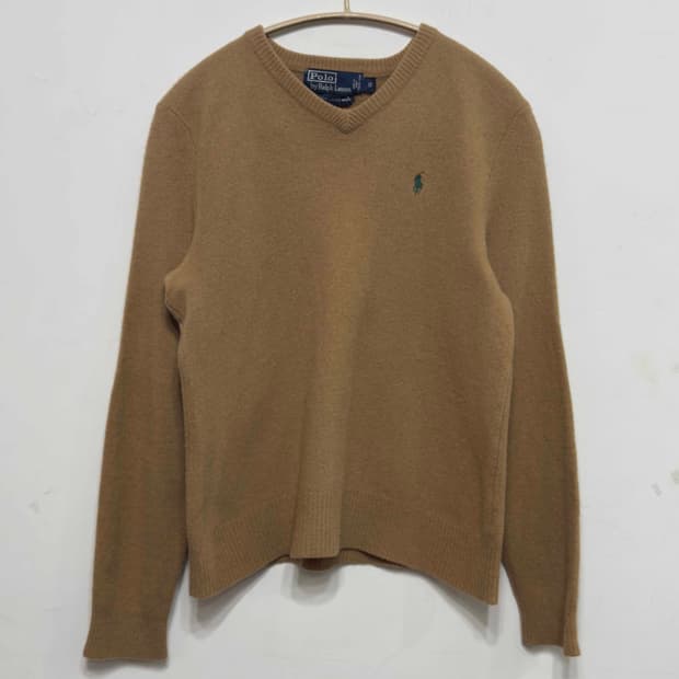 폴로 랄프로렌 램스울 브이넥 니트