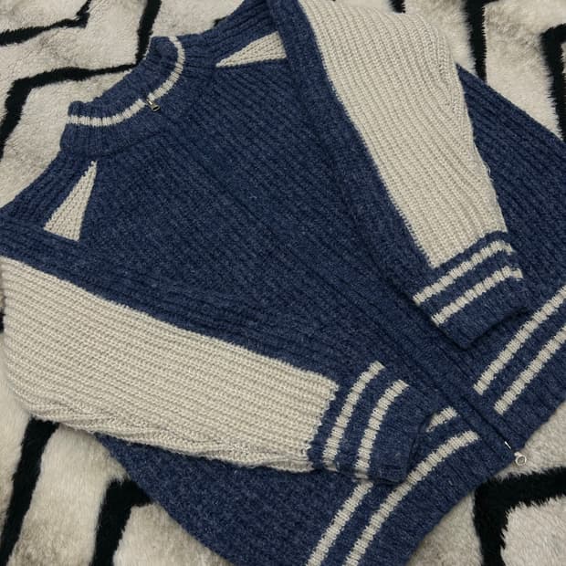 [실측XL]어반드레스 2Way 바시티 니트 자켓