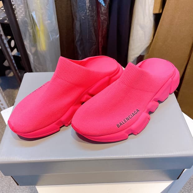 (정품/새상품) 발렌시아가 여성 핑크 스피드 뮬