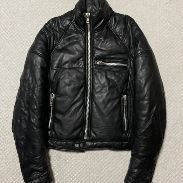 [52] NUDE 누드 웨스턴 무드 램스킨 양가죽 바이커 패딩 자켓