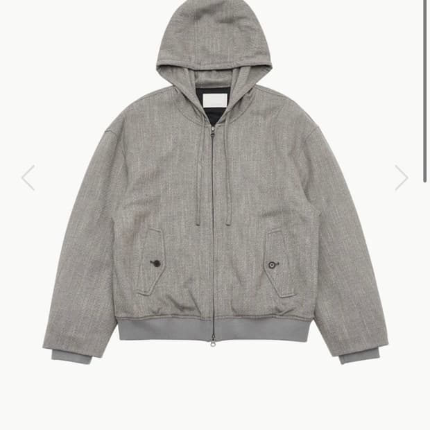 아모멘토 울 트위드 후드 점퍼 그레이 m 24fw