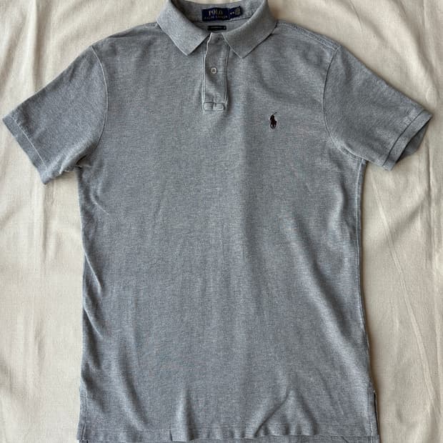 폴로 랄프로렌 반팔 카라티 그레이 커스텀핏 M
