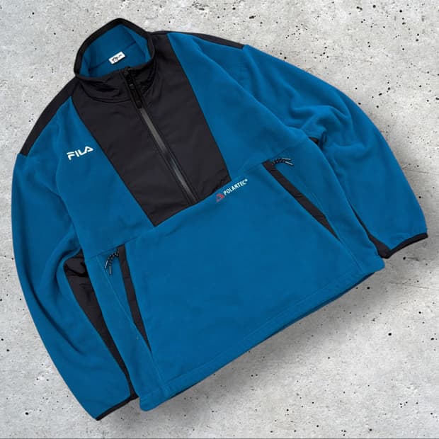 [XL] 휠라 폴라텍 플리스 후리스 하프집업 블루 C316