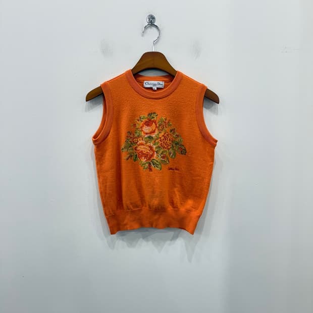 90s  빈티지 Christian Dior 100% 울 우먼즈 니트 베스