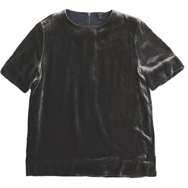 COS 실크 벨벳 블라우스 36