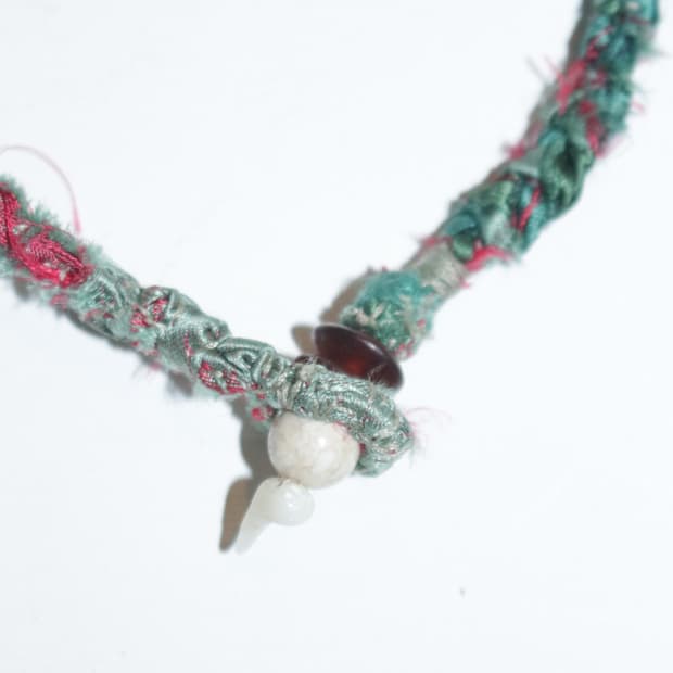 명주 원석 목걸이