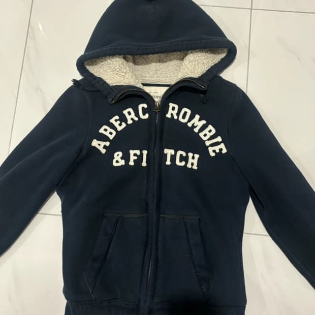 아베크롬비 네이비 양털 후드집업 m