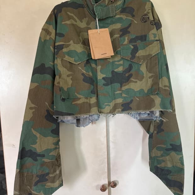 스탠드얼론  밀리터리 하이넥크롭자켓