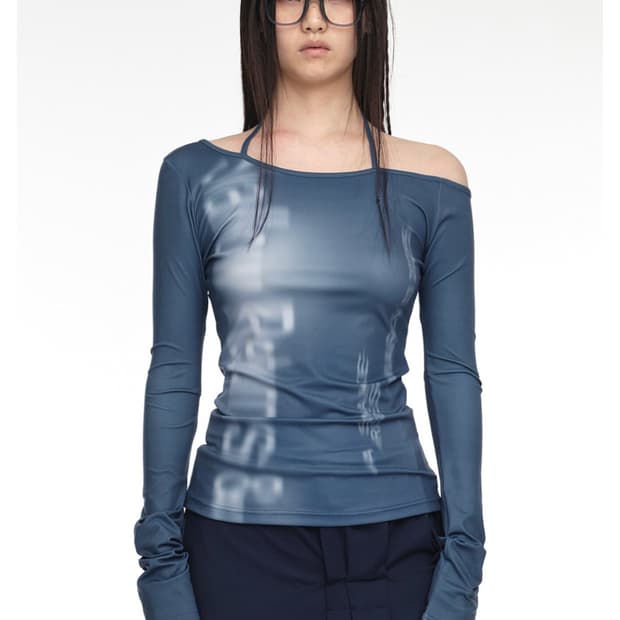 Nache 25ss 슬림핏 롱슬리브 마린블루