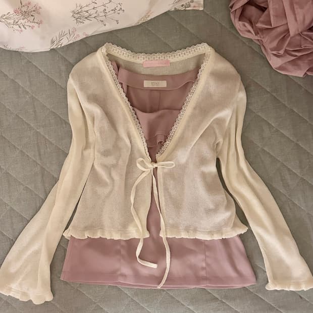 쉬폰 블라우스 가디건 코디 세트 페어리