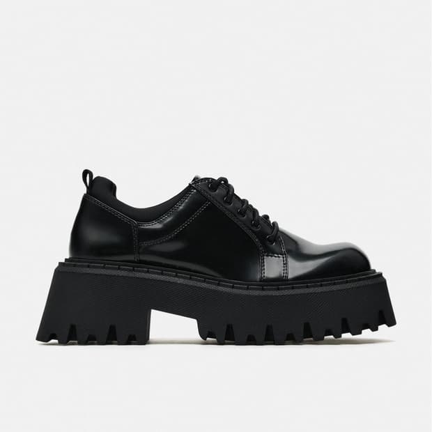 Zara 자라 러그솔 블루처 레이스업 워커 부츠 로퍼 신발