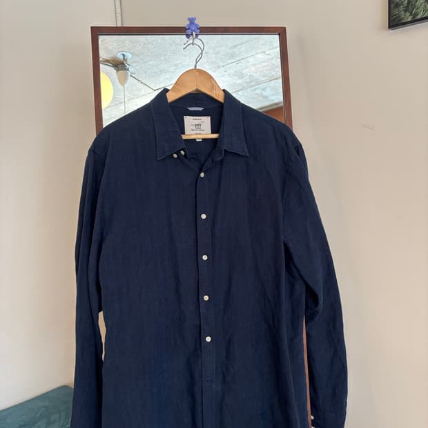 Henry Cottons 헨리코튼 네이비 린넨셔츠
