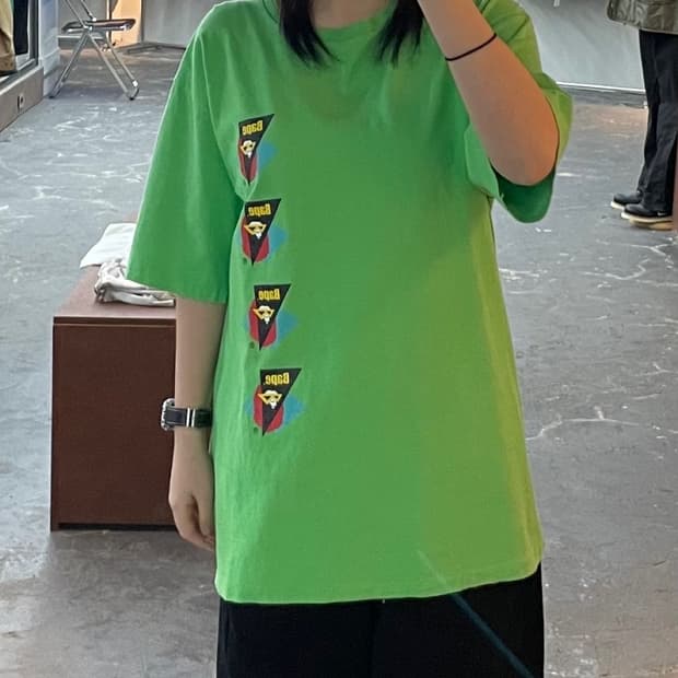 베이프 올드스쿨 그린 반팔 H1458