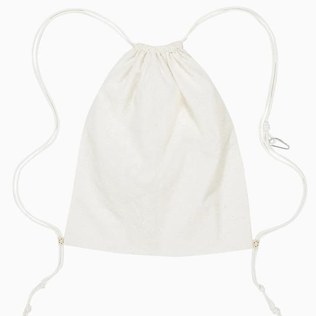 오헤시오 LACE STAR DRAWSTRING BAG, WHITE