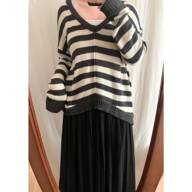 스트라이프 여리 니트