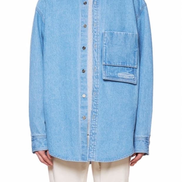 21ss 우영미 백로고 데님셔츠 블루 새제품