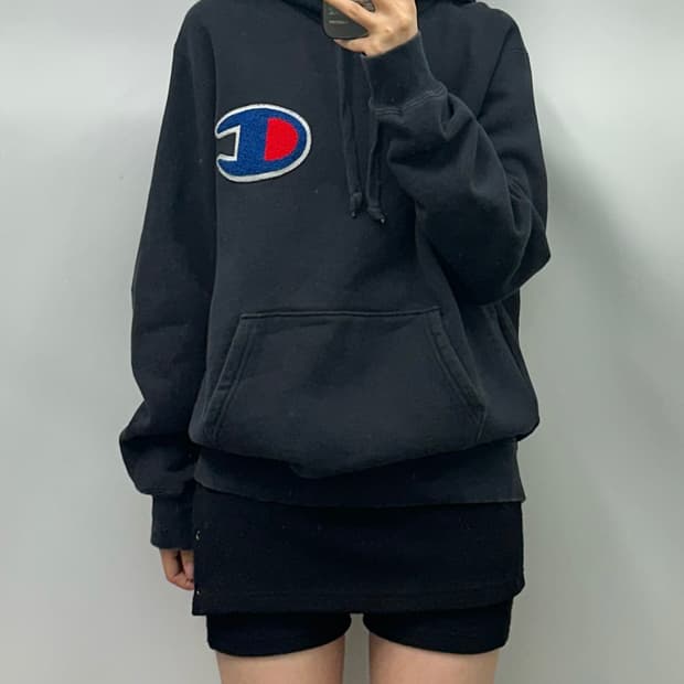 챔피온 네이비 후드티