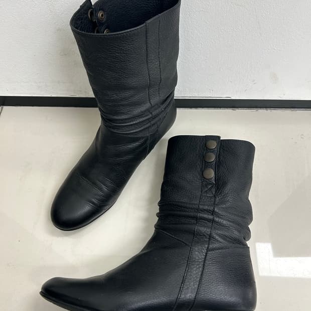 빈티지셔링부츠 가죽주름부츠