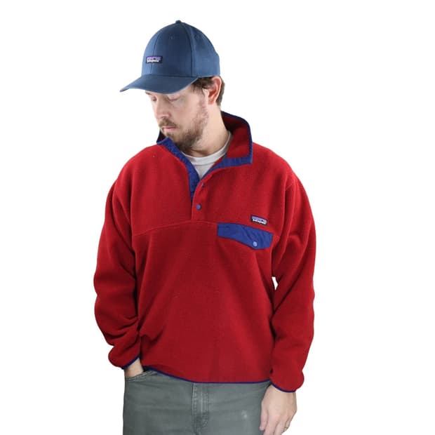 15FW 파타고니아 신칠라 스냅-T 레드/블루 니카라과