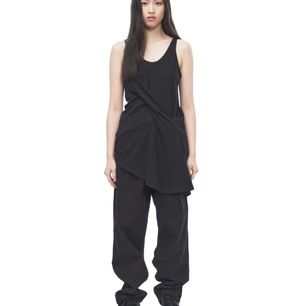 kangelevenbeck DRAPED SLEEVELESS (BLACK)