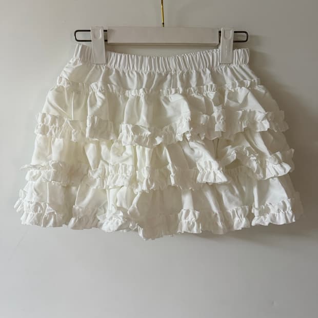 새상품 화이트 프릴 캉캉 스커트