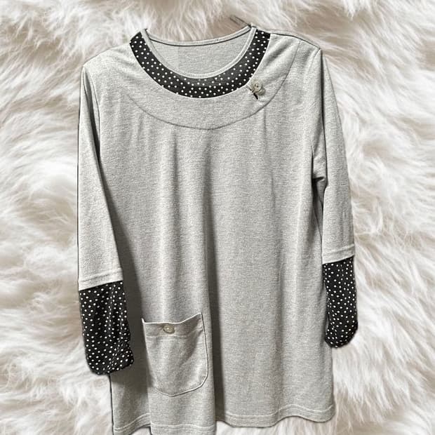 아오이유우깔 땡땡이 도트 모리걸 일본빈티지 롱슬리브