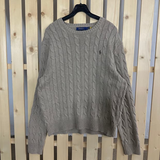 (L) 폴로 랄프로렌 오트밀 베이지 케이블 니트