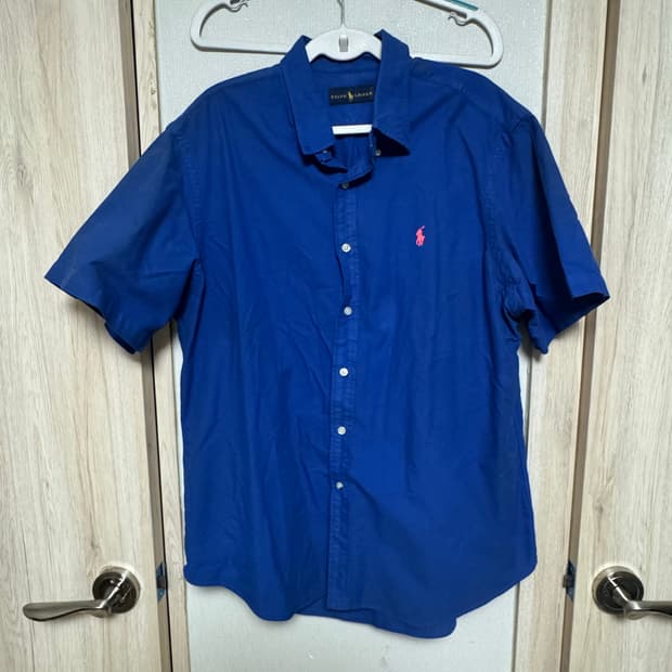 [POLO] 폴로 랄프로렌 블루 핑크포니 반팔 셔츠 (XL)