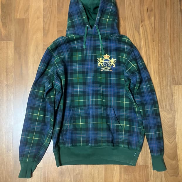 슈프림 08시즌 SE Crest Tartan Plaid 후드 M