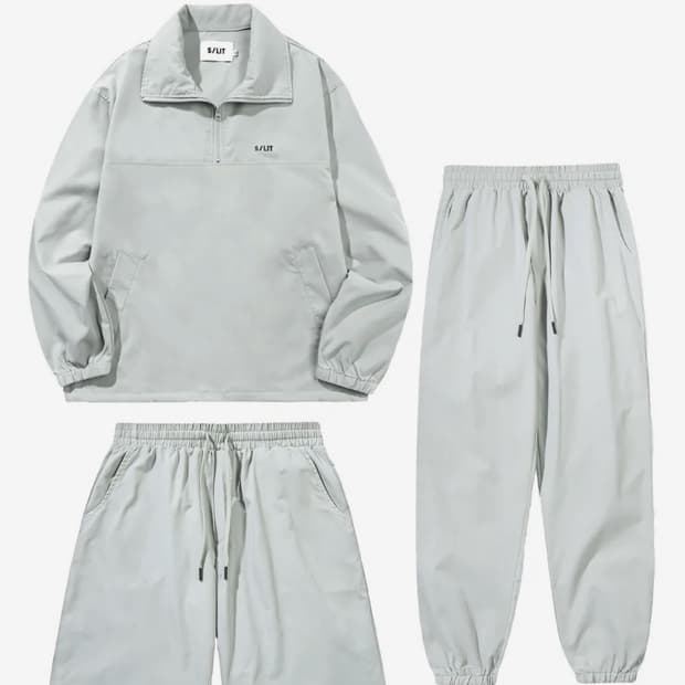 [SET] 스테디 라이트 아노락 3P 셋업 샌드그린